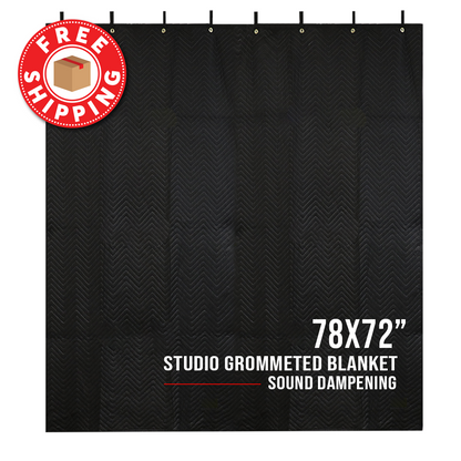Boxer Tools Studio Sound Dampening Blanket 78" x 72" - Insulated Blanket, Light Blocker, Sound Absorbing, Acoustic Sound Treatment - Grommets and Loops