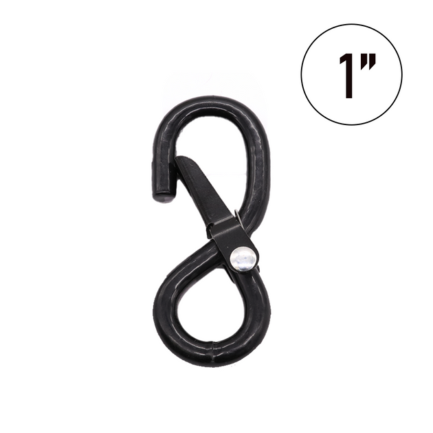 Heavy Duty S Hook With Eye – 25mm, 600KG Capacity (Black, UK Made)