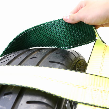 Boxer SureGrip 2" x 8' Wheel Basket Tire Holder with Snap Hooks and Grip-enhancing Rubber Sleeves