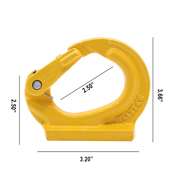 Heavy-Duty 2-Ton Weld-On Forged Anchor Hooks with Safety Latch - G80 Construction