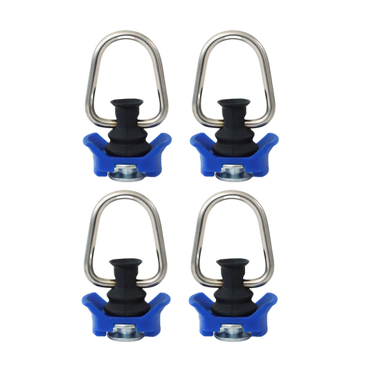 Single Stud Anchor Track Fitting with Pear Ring: Set of 4 - 2500 lbs Load Capacity