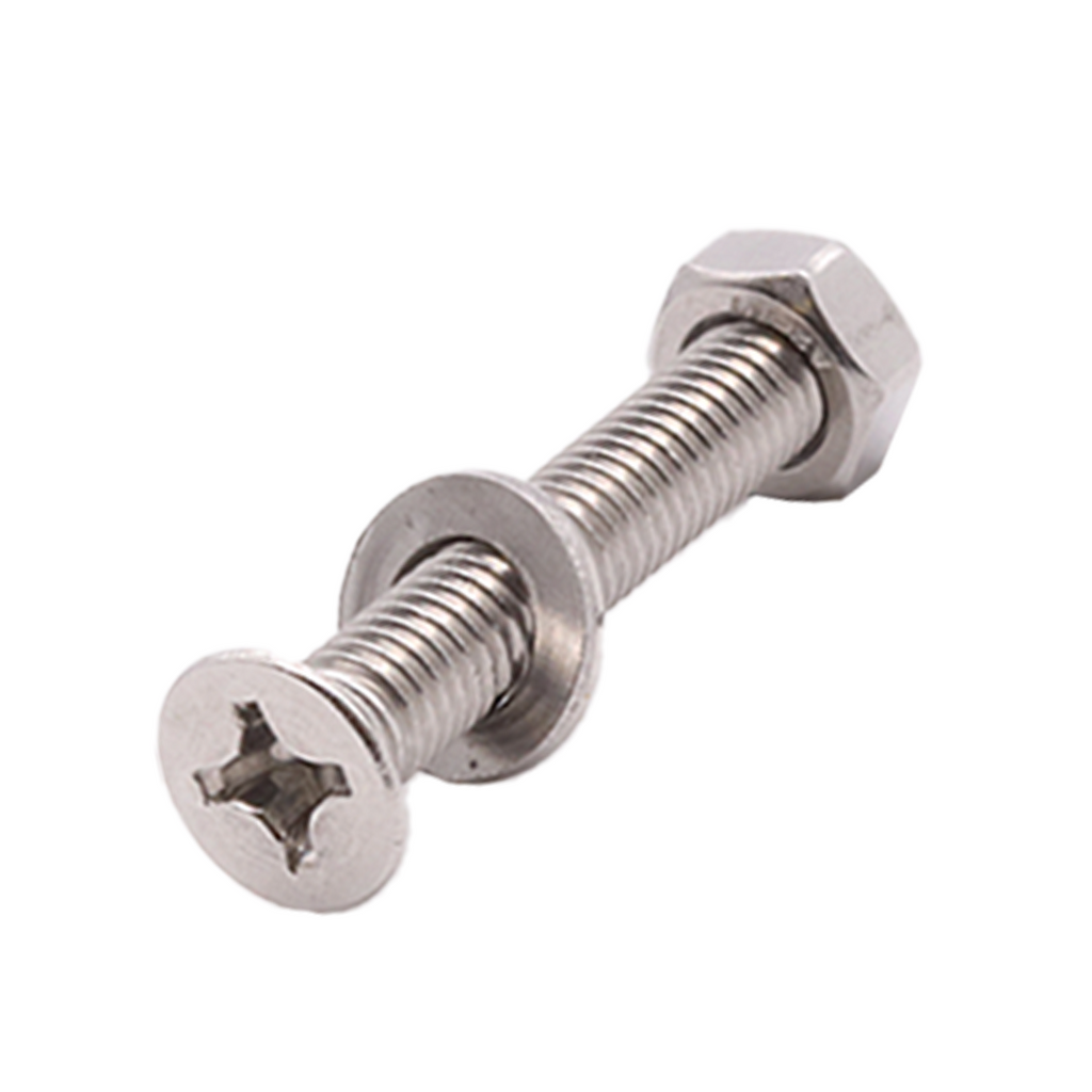 L-Track Fastener Pack: 1-1/2" Bolt with Nut & Washer - 10 pack