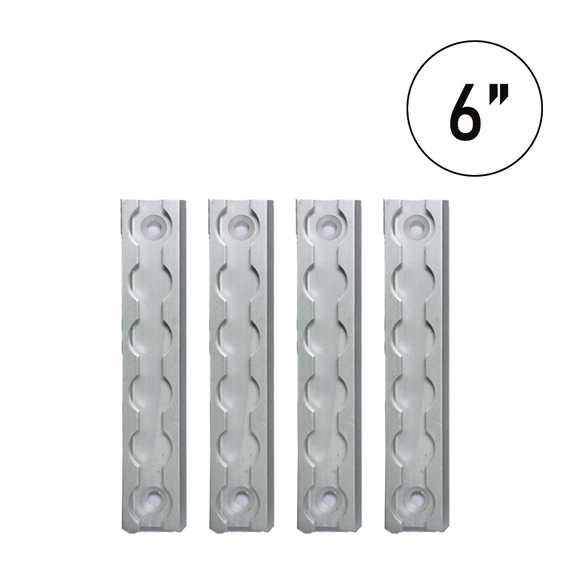 MaxSecure 6-Inch Aluminum Logistic Tracks: Set of 4 - 2200 lbs Load Capacity