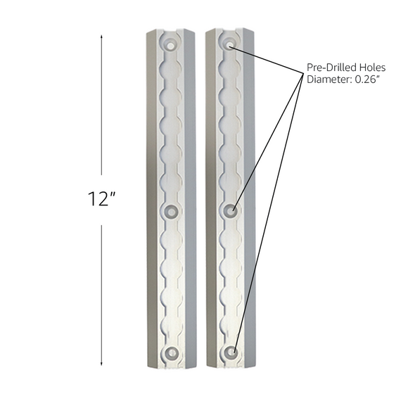 PrecisionEdge 1-Foot Aluminum Logistic Tracks: Set of 2 - 2200 lbs Load Capacity