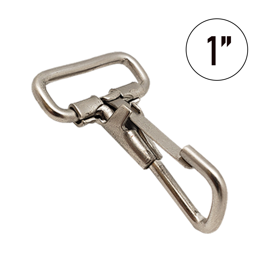 1" Spring J Snap Hook: Nickel-Plated Strength for Secure Tent Tie-Downs