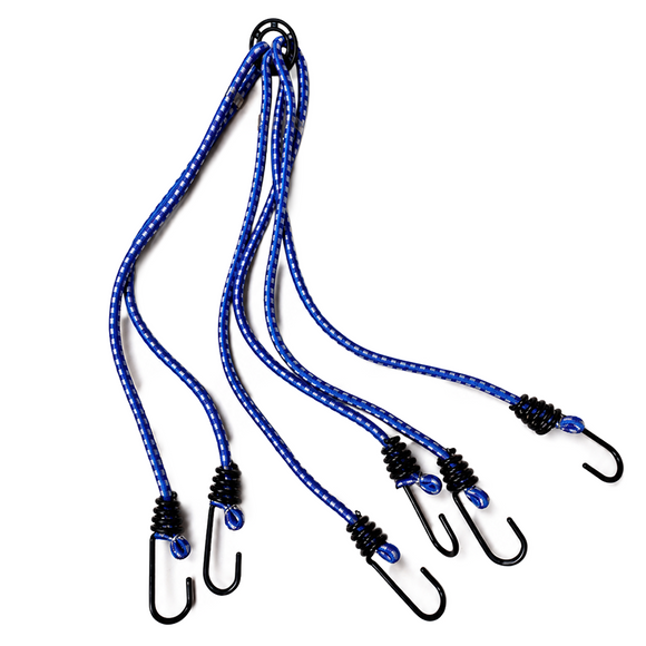 5-Pack 6-Arm Spider Bungee Cord Sets – 8 mm x 36 in. with Steel-Core Hooks, Assorted Colors