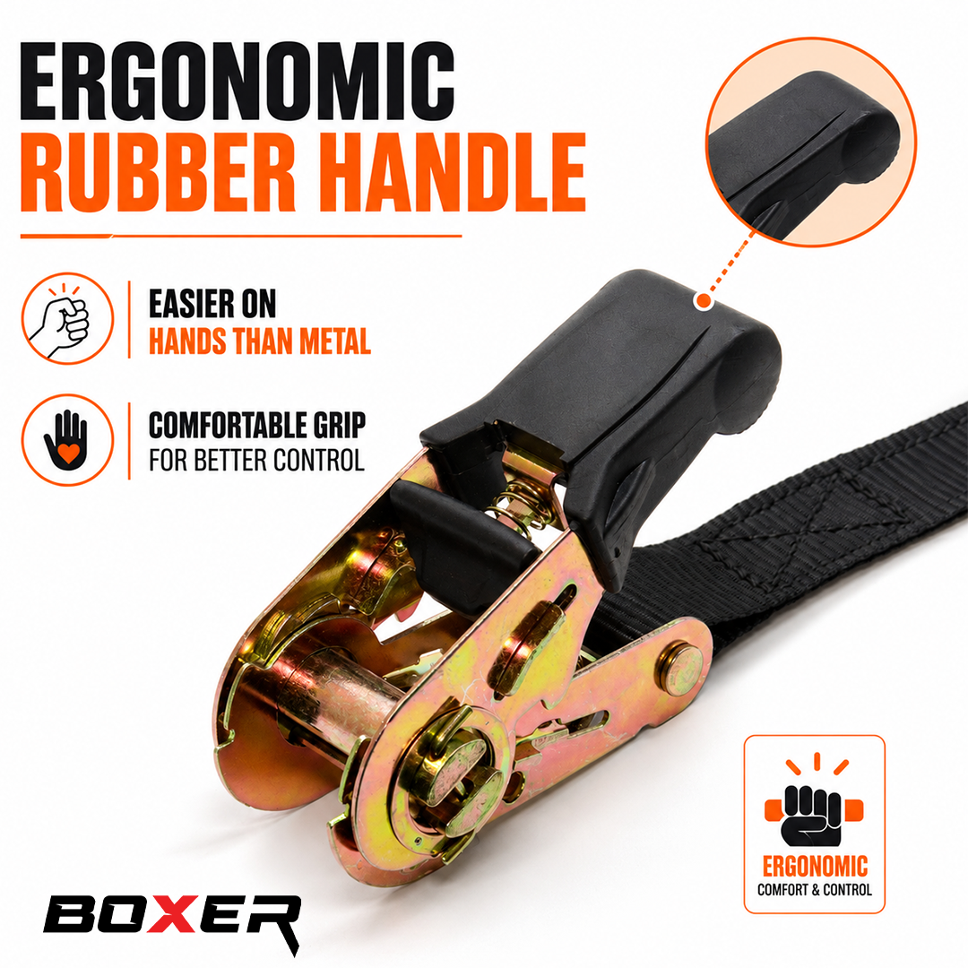 1” Rubber Handle Ratchet Endless Tie Down Straps - 1,500 lbs Break Strength – Available in 10’, 20’ & 30’ Lengths