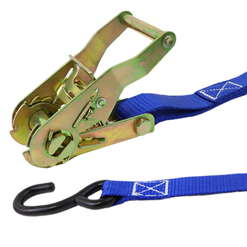 Boxer ProForce 1" x 15' Heavy Duty Ratchet Tie Down - 3,000 lbs Breaking Strength, Vinyl-Coated S Hooks, Dynamic Blue - 0