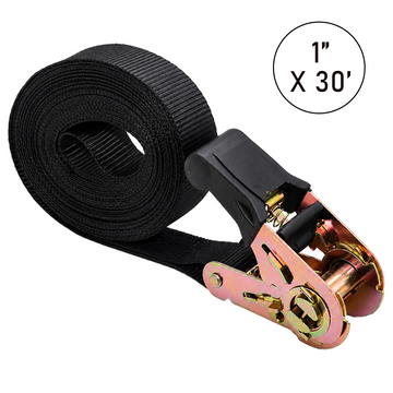 1” Rubber Handle Ratchet Endless Tie Down Straps - 1,500 lbs Break Strength – Available in 10’, 20’ & 30’ Lengths