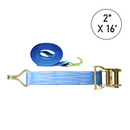 Boxer BlueGuard 2" x 16' Ratchet Strap - Heavy-Duty J Hooks - 4,400 lb BS - Wide Handle - Available as Single or 8-Piece Pro-Bundle Kit-1