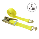 Boxer 2" x 30' Ratchet Strap with Wide Handle and Twin J Hooks - 10,000 lbs Load Capacity-1
