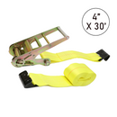 Boxer 4" x 30' Heavy-Duty Ratchet Tie Down with Flat Hooks - 16,200 lbs Breaking Strength-1