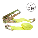 Boxer 4" x 30' Heavy-Duty Ratchet Tie Down with J Hooks - 16,200 lbs Breaking Strength-1