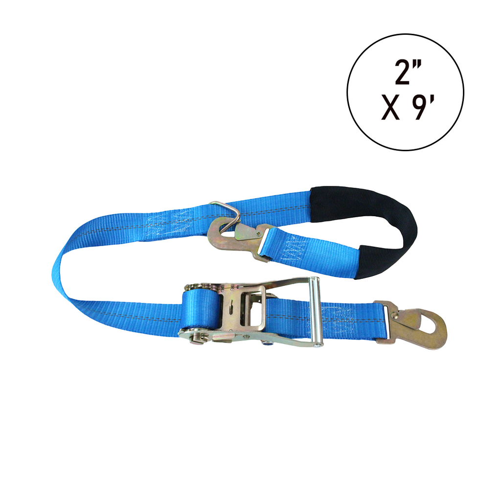 Boxer TirePro Premium 2" x 9' Combination Tie-Back Strap Tire Holder with Flat Snap Hooks