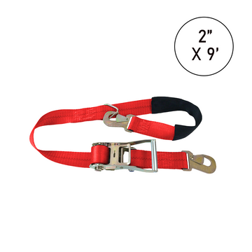 Buy red Boxer TirePro Premium 2" x 9' Combination Tie-Back Strap Tire Holder with Flat Snap Hooks