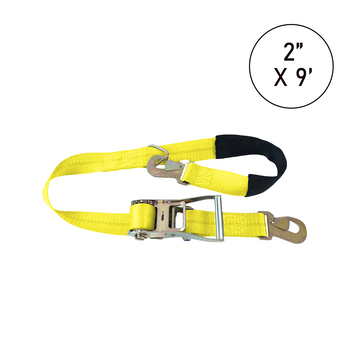 Buy yellow Boxer TirePro Premium 2" x 9' Combination Tie-Back Strap Tire Holder with Flat Snap Hooks