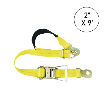 Buy yellow Boxer TirePro Premium 2" x 9' Adjustable Tie-Back Strap Tire Holder with Flat Snap Hooks