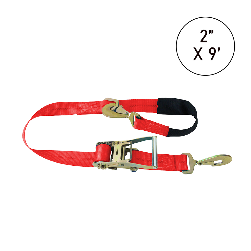 Boxer TirePro Premium 2" x 9' Combination Tie-Back Strap Tire Holder with Twist Snap Hooks