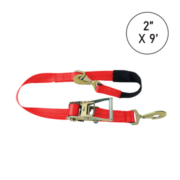 Buy red Boxer TirePro Premium 2" x 9' Combination Tie-Back Strap Tire Holder with Twist Snap Hooks