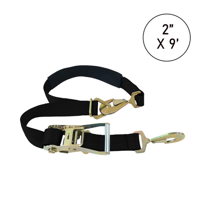 Boxer TirePro Premium 2" x 9' Adjustable Tie-Back Strap Tire Holder with Twist Snap Hooks