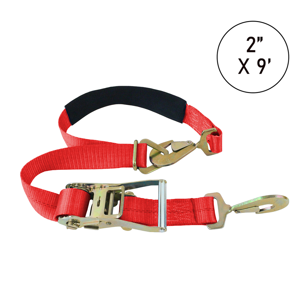 Boxer Tire Pro Premium 2" x 9' Adjustable Tie-Back Strap Tire Holder with Twist Snap Hooks