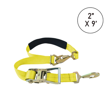 Buy yellow Boxer Tire Pro Premium 2" x 9' Adjustable Tie-Back Strap Tire Holder with Twist Snap Hooks