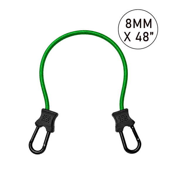 Multi-Colored Carabiner Elastic Cord with 8mm Hooks in Various Lengths