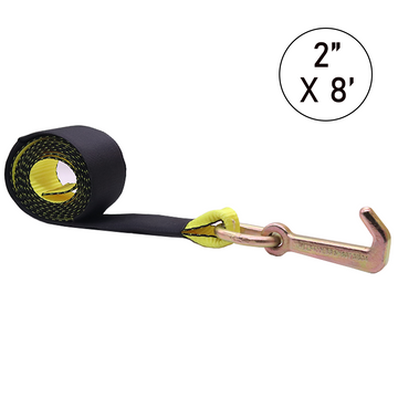 2" x 8' Auto Transport Strap with Towing Mini J-Hook
