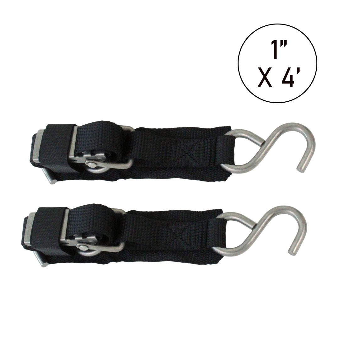 Boxer NauticalGuard Pro 4' Marine Transom Tie Down Straps - Set of 2 ...