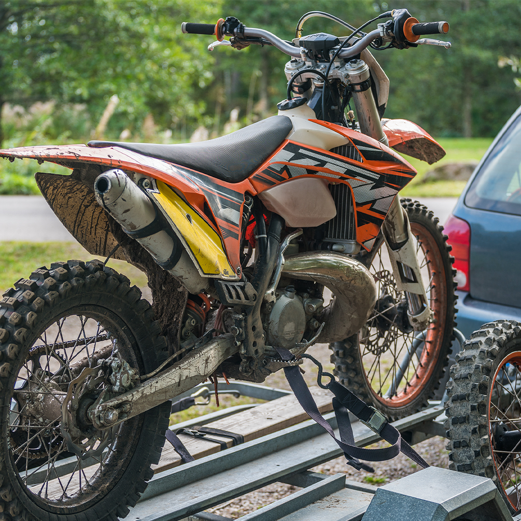 Boxer 1.5" x 6' Motorcycle Tie Down Set with S Hook and Carabiner Snap Hook - 1600 lbs Breaking Strength