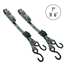 Boxer CamoStrap Duo: 1" x 6' Camouflage Tie Down Set with S Hooks - 1200 lbs Breaking Strength-1