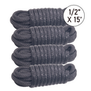 1/2" x 15' Double Braided Nylon Marine Dock Lines (4-Pack)-1