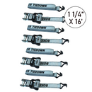 Boxer Pro 1 1/4" x 16' Ratchet Tie Downs Set with Coated J Hooks - 2500 lbs Breaking Strength-1
