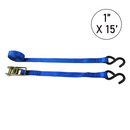 Boxer ProForce 1" x 15' Ratchet Tie Down Strap with S Hooks - 3000 lbs Breaking Strength-1