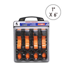 Boxer Hi-Vis Tangerine 1" x 6' Cam Buckle Tie Down Set with Vinyl-Coated Hooks - 1200 lbs Breaking Strength-1