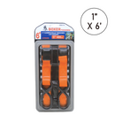 Boxer Hi-Vis Tangerine 1" x 6' Cam Buckle Tie Down Set with Vinyl-Coated Hooks - 1200 lbs Breaking Strength-5