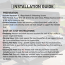 4-piece chrome steel J-rope hook set with mounting screws for truck bed tie-downs.