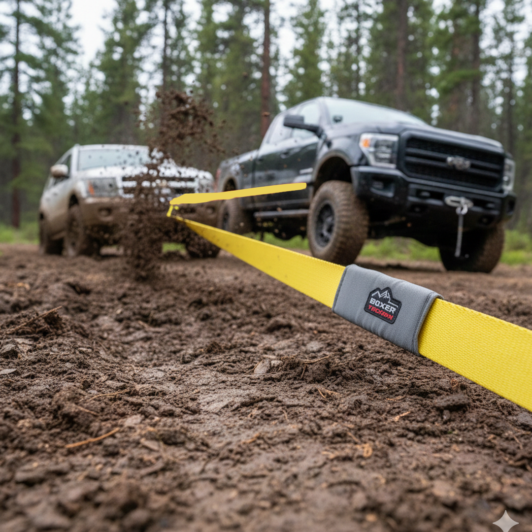 TitanStrap 24,000 lbs Recovery Strap (3" x 30') – Heavy Duty Nylon Snatch Strap with 20% Stretch & Reinforced Loops