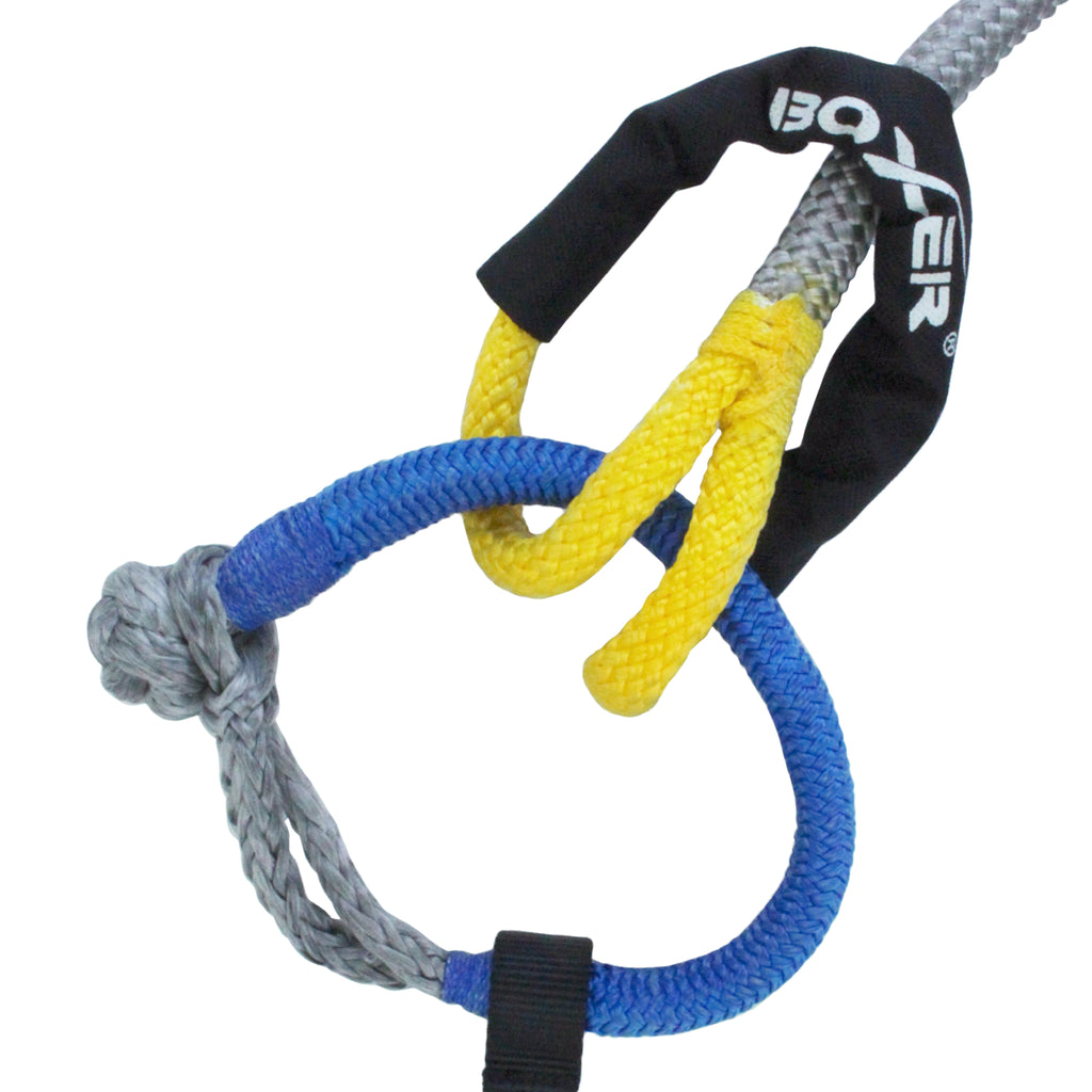 Compact Vehicle Recovery Rope Kit: 1/2" Kinetic Nylon Rope & 5/16" Soft Shackles