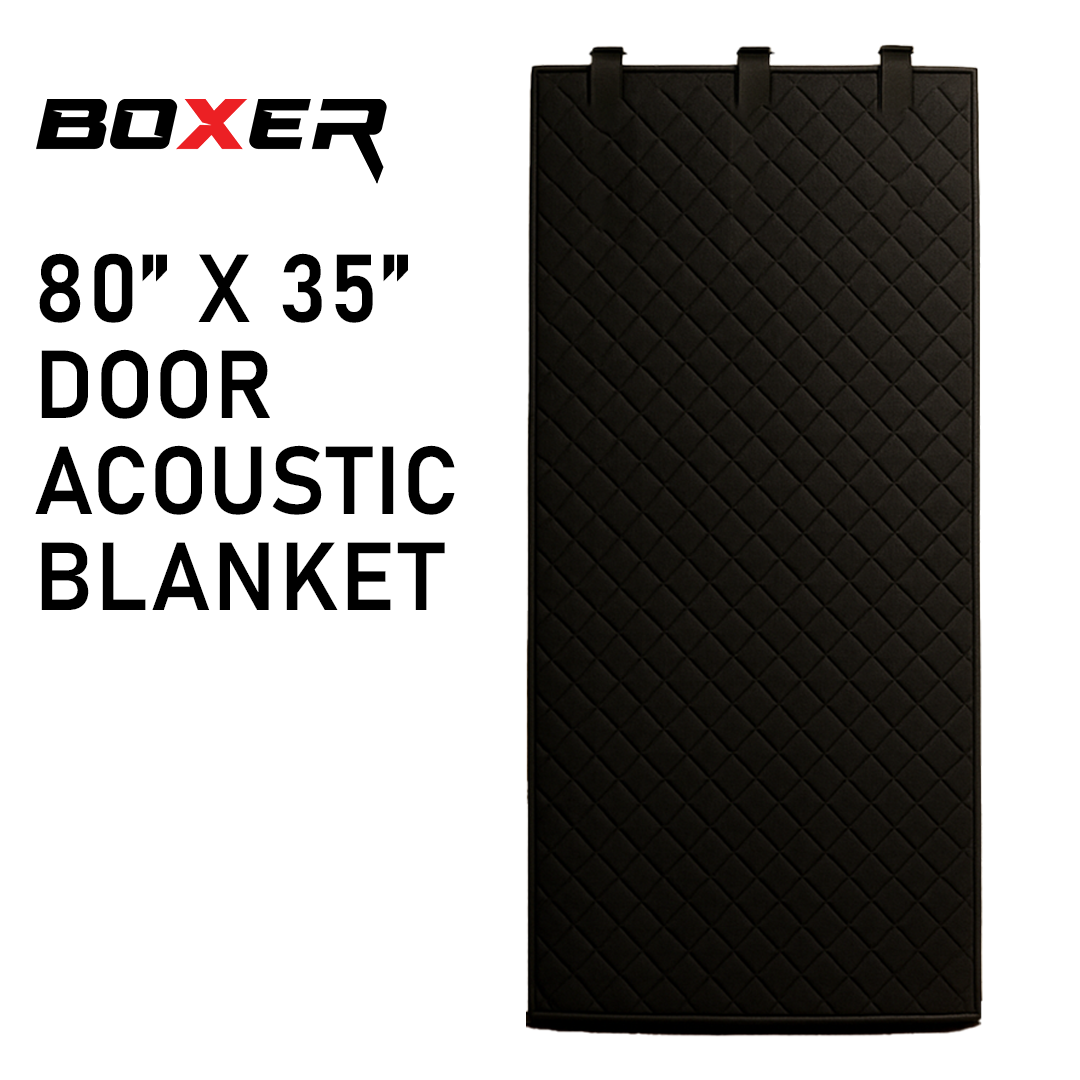 Boxer Door Sound Haven: 80" x 35" Double-Sided Insulated Blanket with Hook & Loops - Perfect for Doors and Beyond!