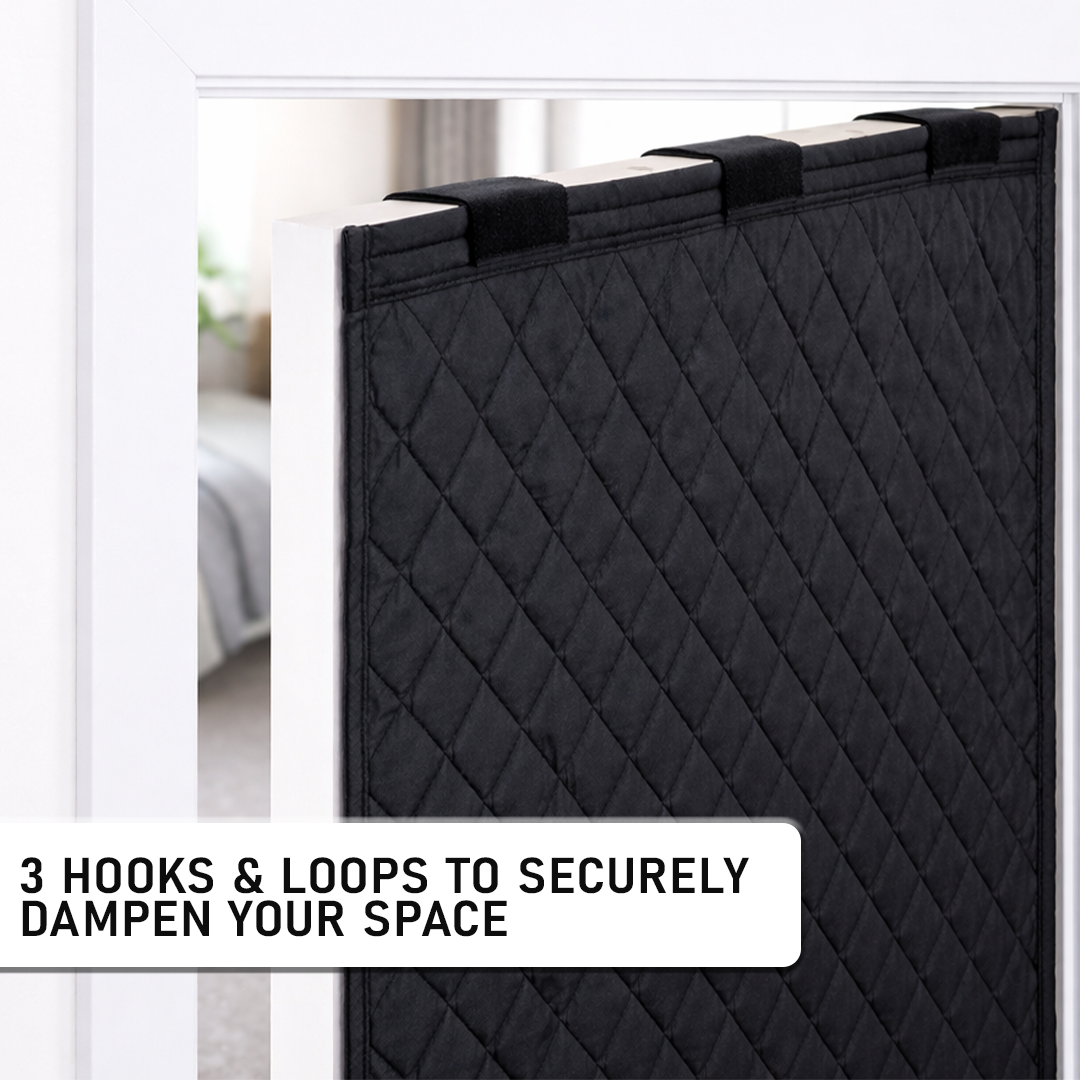 Boxer Door Sound Haven: 80" x 35" Double-Sided Insulated Blanket with Hook & Loops - Perfect for Doors and Beyond!