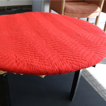 Complete Moving Protection Bundle: Red Table Blanket Cover with Bonus Moving Bands - 0