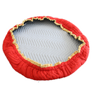 Red Table Blanket Cover with Sewn-In Elastic Bands-1