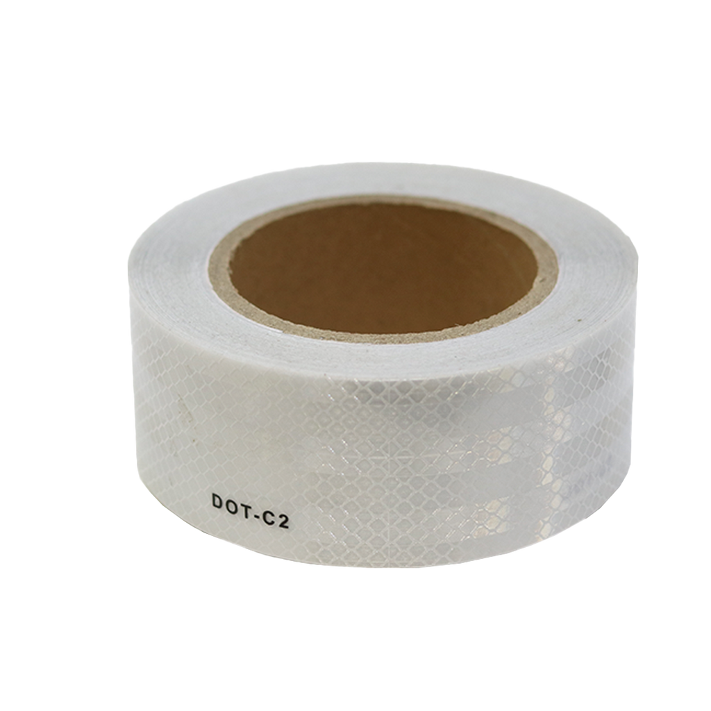 DOT-C2 Truck Reflective Self-Adhesive Warning Tape - 2 Rolls Per Order - White/Silver