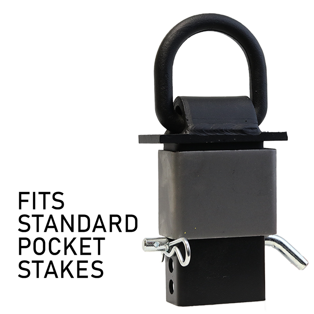 Heavy-Duty 1/2" D-Ring Stake Pocket Tie Down Anchor - Set of 4