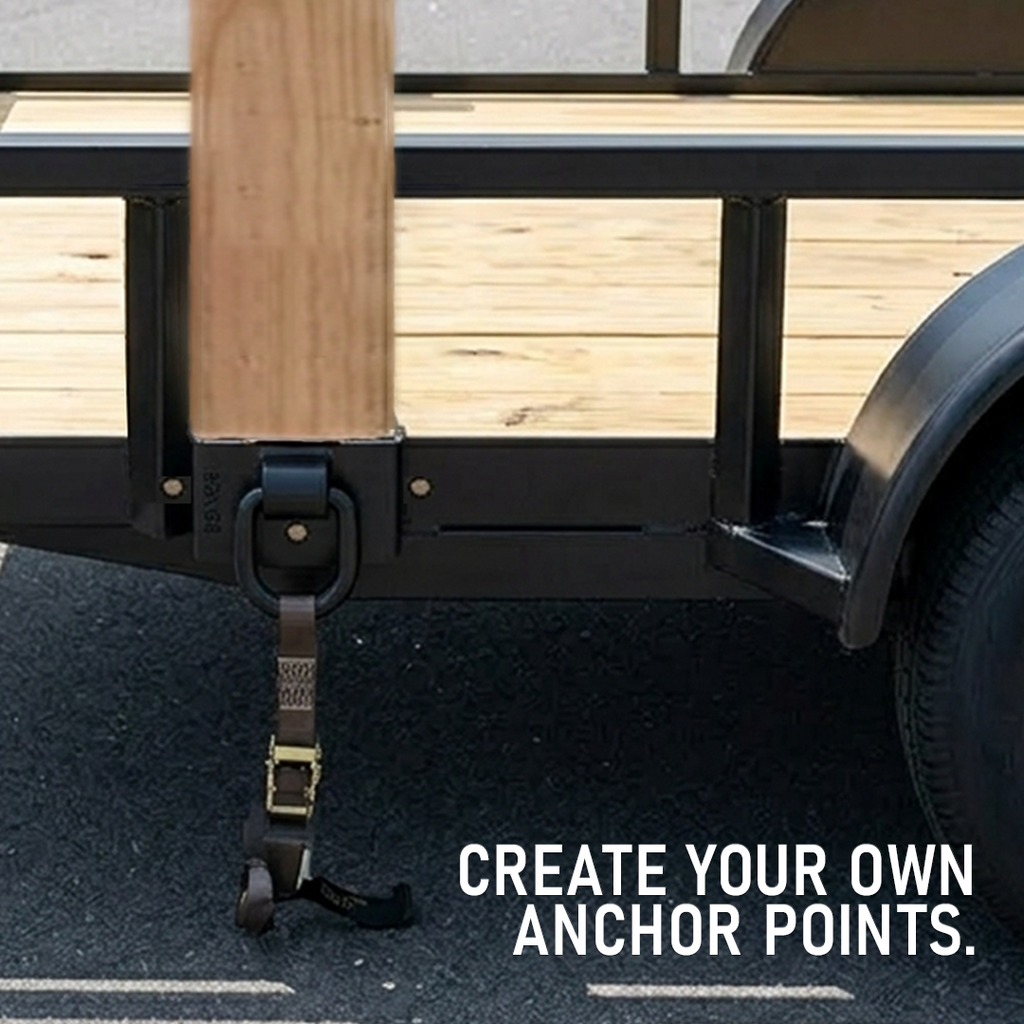 Boxer 2x4 Trailer Stake Pocket Bracket with Welded D-Ring – Heavy-Duty Side Rail Tie-Down Anchor