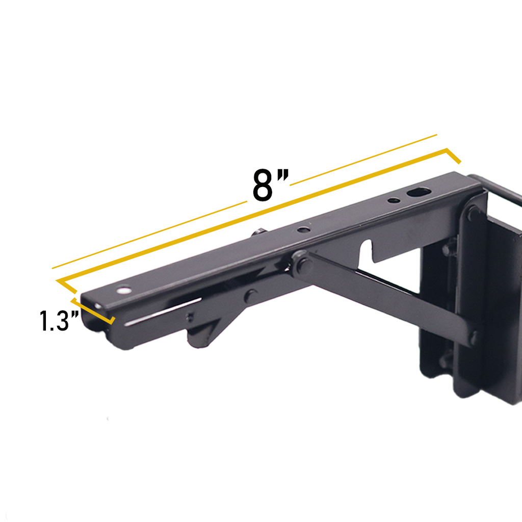 Foldable E-Track Shelf Bracket Kit (Set of 2) – Heavy-Duty, 110 lb Capacity, Space-Saving Storage Solution for Trailers, Garages & Workbenches