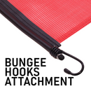 2-Pack Heavy-Duty 18" x 18" Red Mesh Safety Flags with Integrated Rubber Bungee Cord Hooks-4