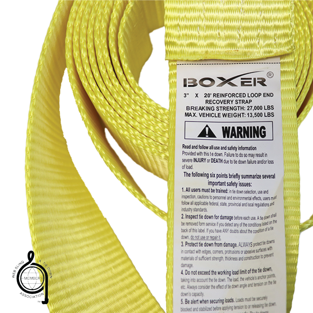 3" Heavy-Duty Tow Strap: 27,000 lbs Strength for Superior Recovery