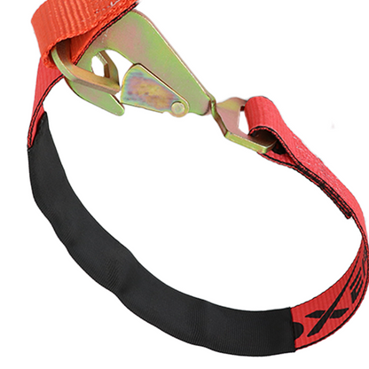 Boxer ProLink Axle Precision 2" x 6' V-Bridle Tow Straps with Snap Hooks & Advanced Tie-Back System Tire Holder in Rouge